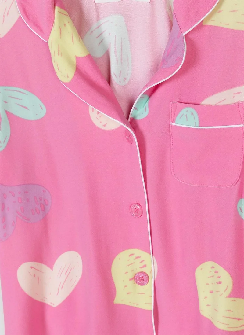 MINOTI Girls short sleeve pyjama set pink lilac